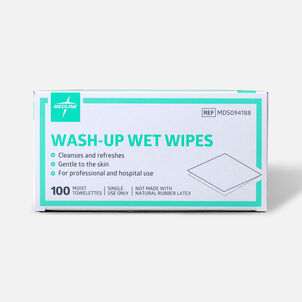 Medline® Industries Wash-up Wet Towelettes, 5" x 7", Box of 100