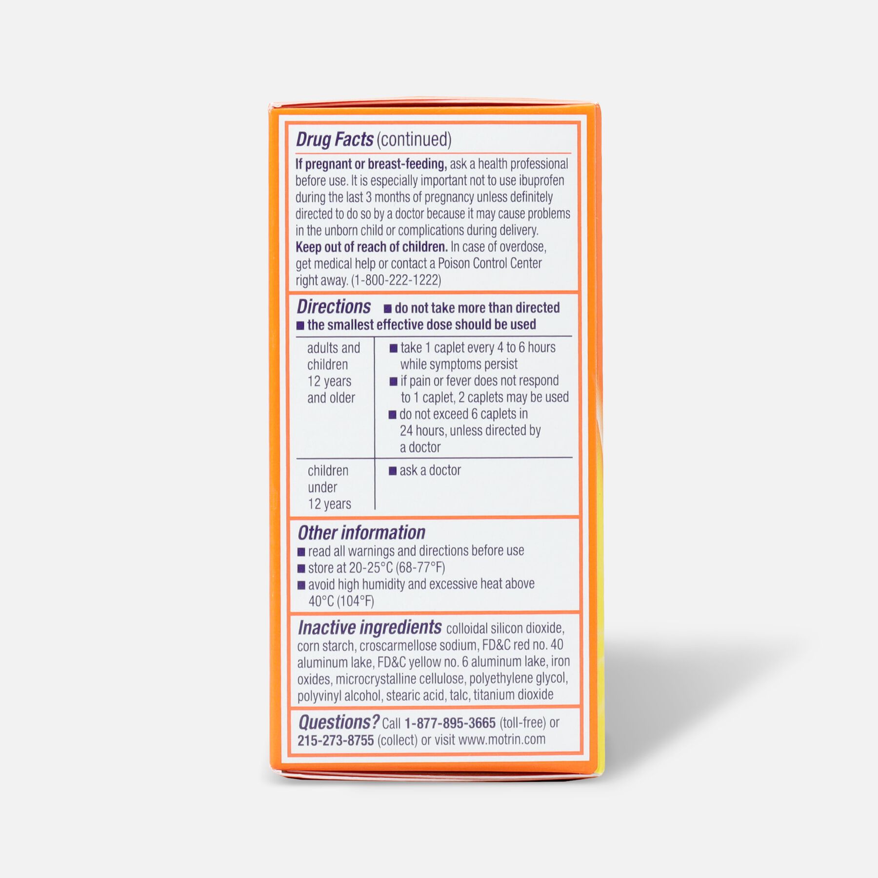 Motrin IB Ibuprofen Pain Reliever/Fever Reducer, 200 mg, Caplets, 100 ea