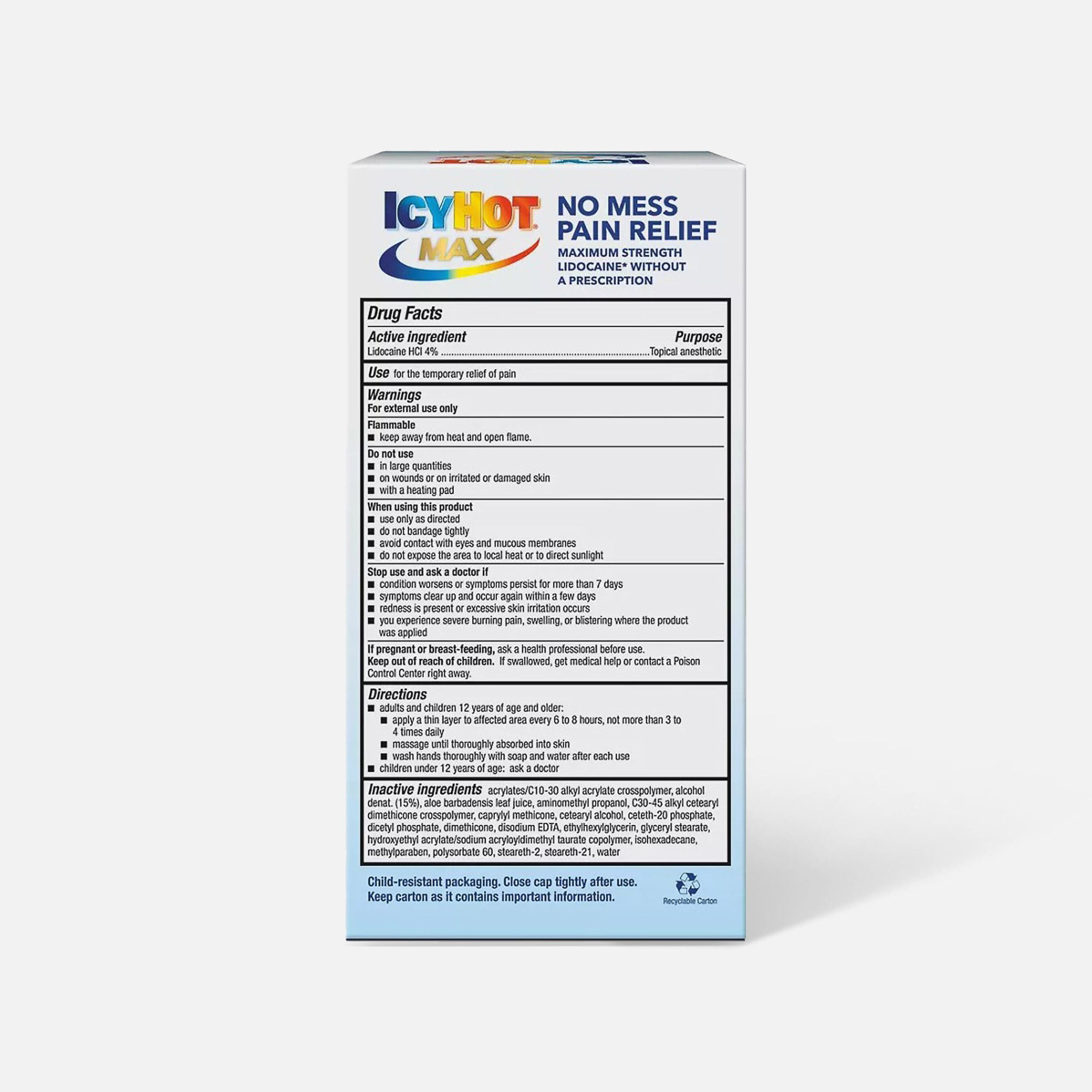 HSA Eligible Icy Hot Max With Lidocaine, RollOn, 2.5 oz. HSA Eligible