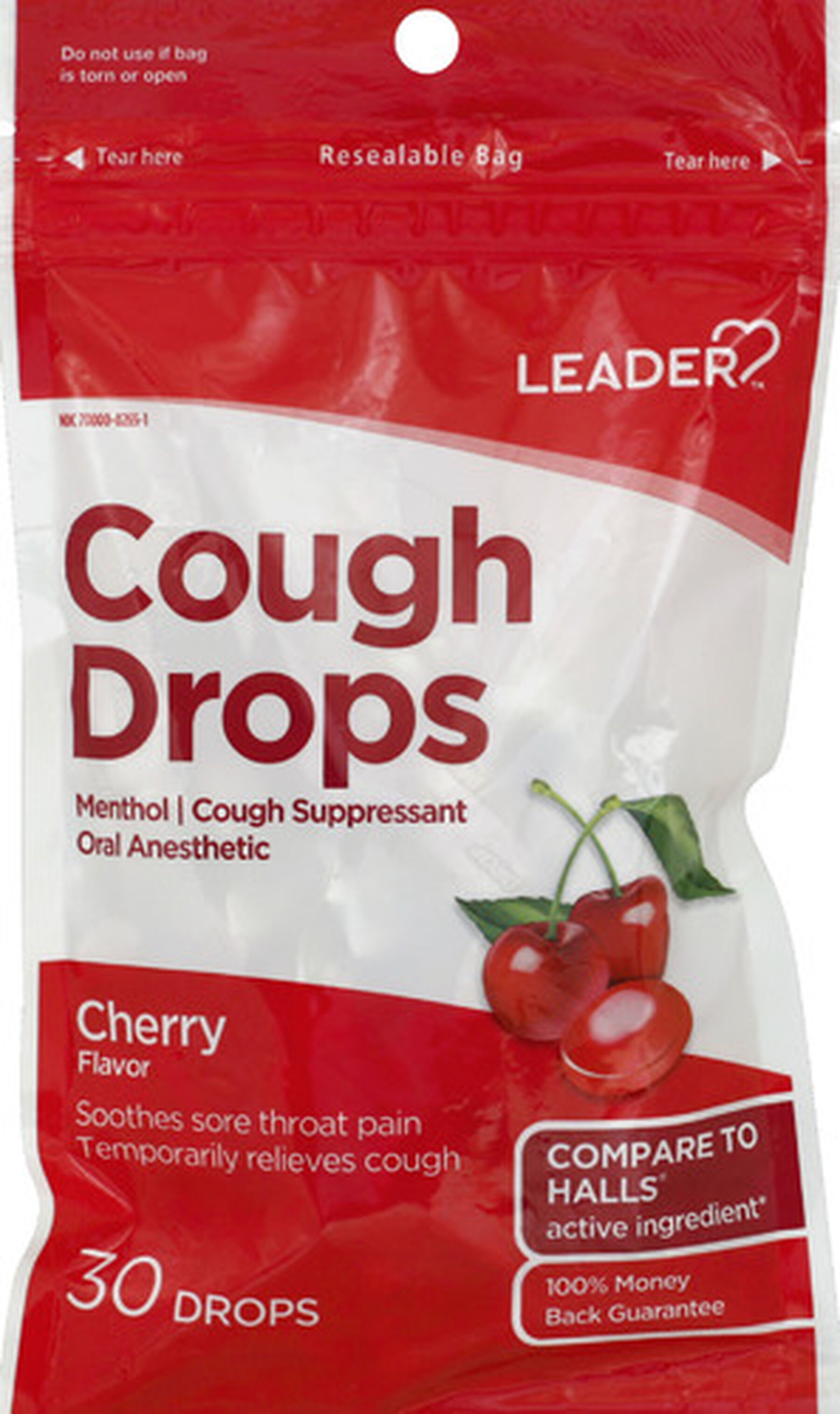 LEADER™ Cough Drops Cherry 30 ct