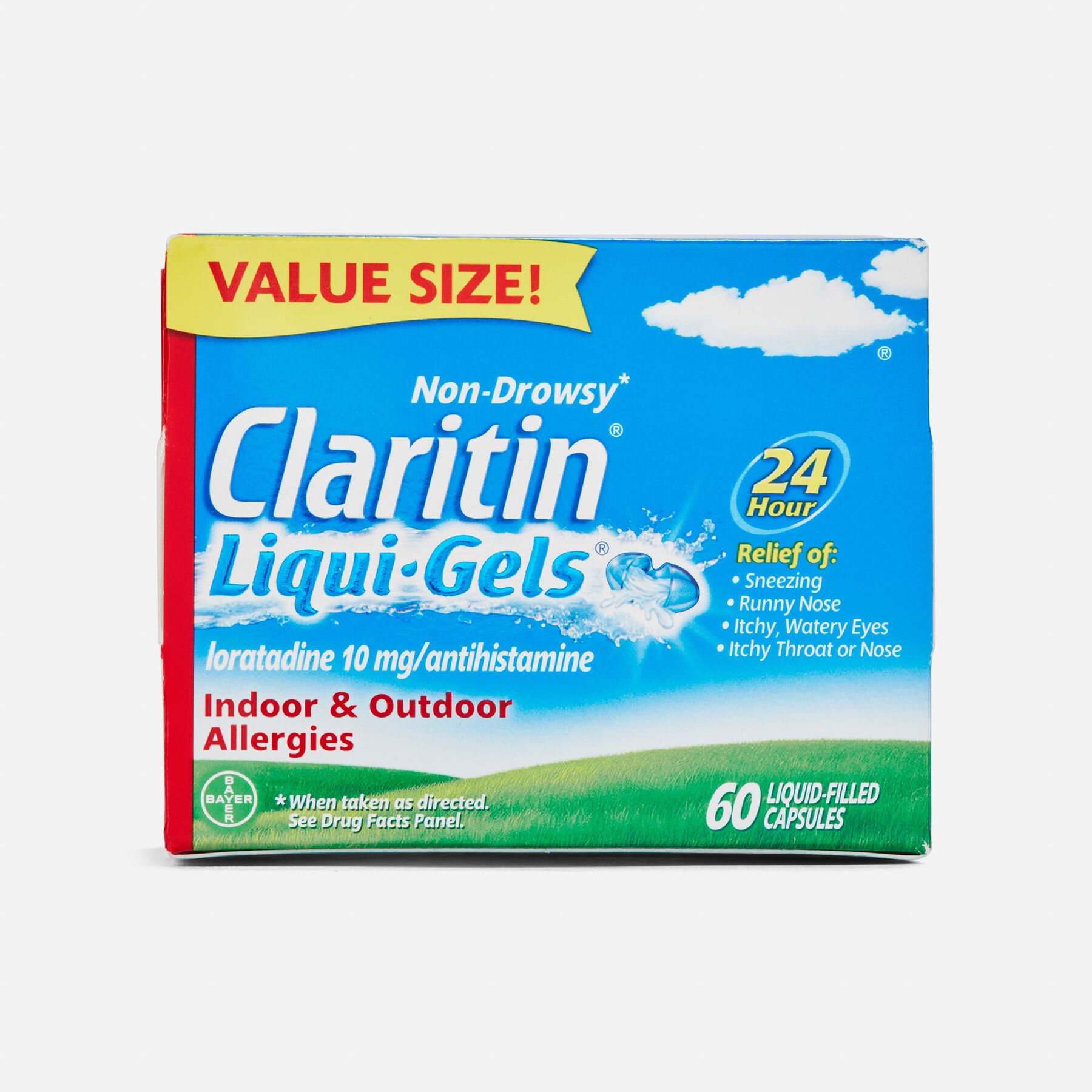 HSA Eligible Claritin 24Hour NonDrowsy Allergy Relief LiquiGels, 60