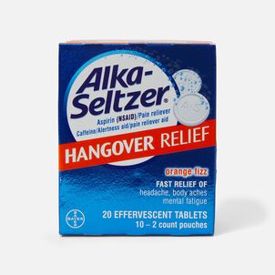 Alka-Seltzer Hangover Relief Effervescent Tablets Formulated for Fast Relief of Headaches, Body Aches and Mental Fatigue, 20 ct.