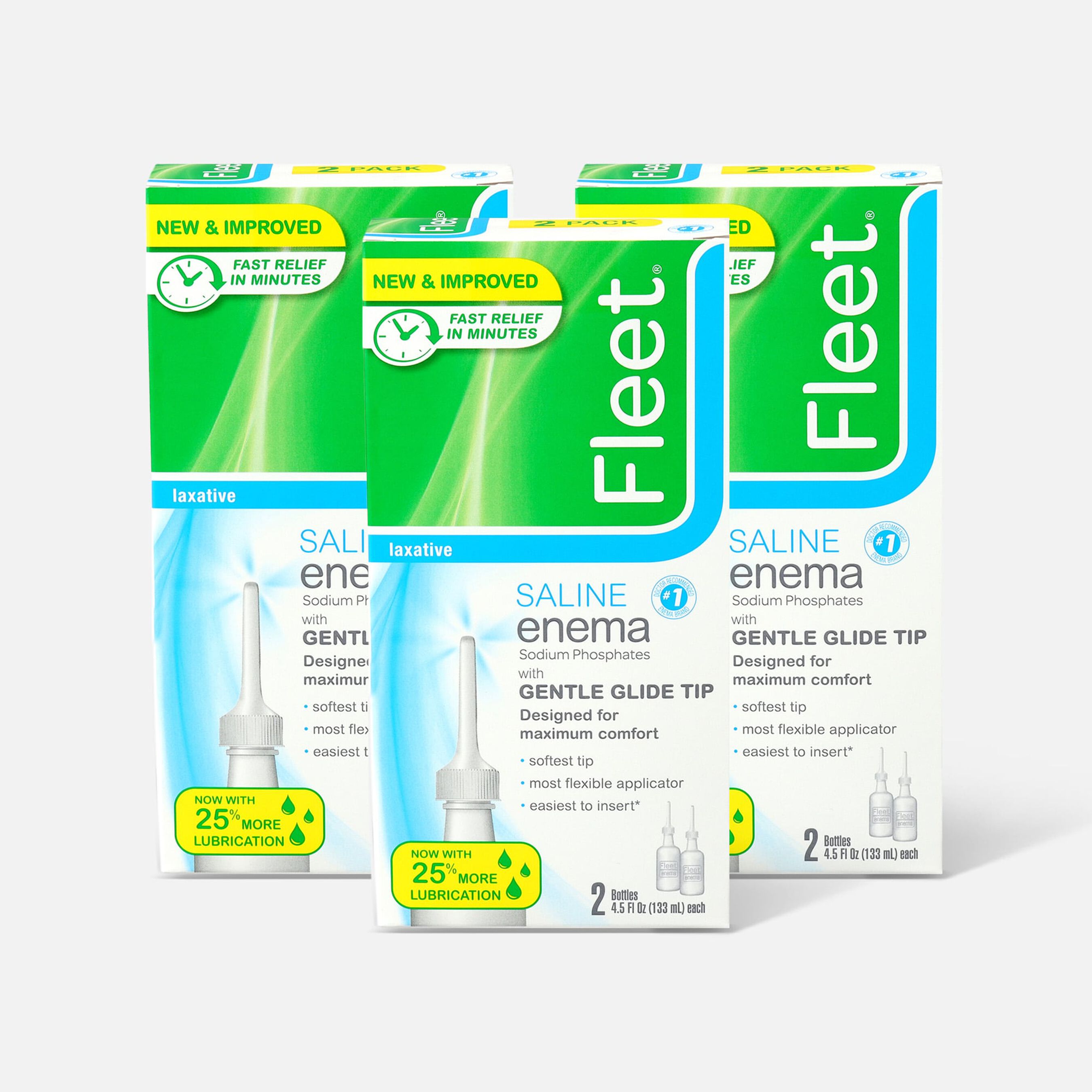 Fleet Enema, ReadytoUse Saline Laxative, Twin Pack, 1 ea
