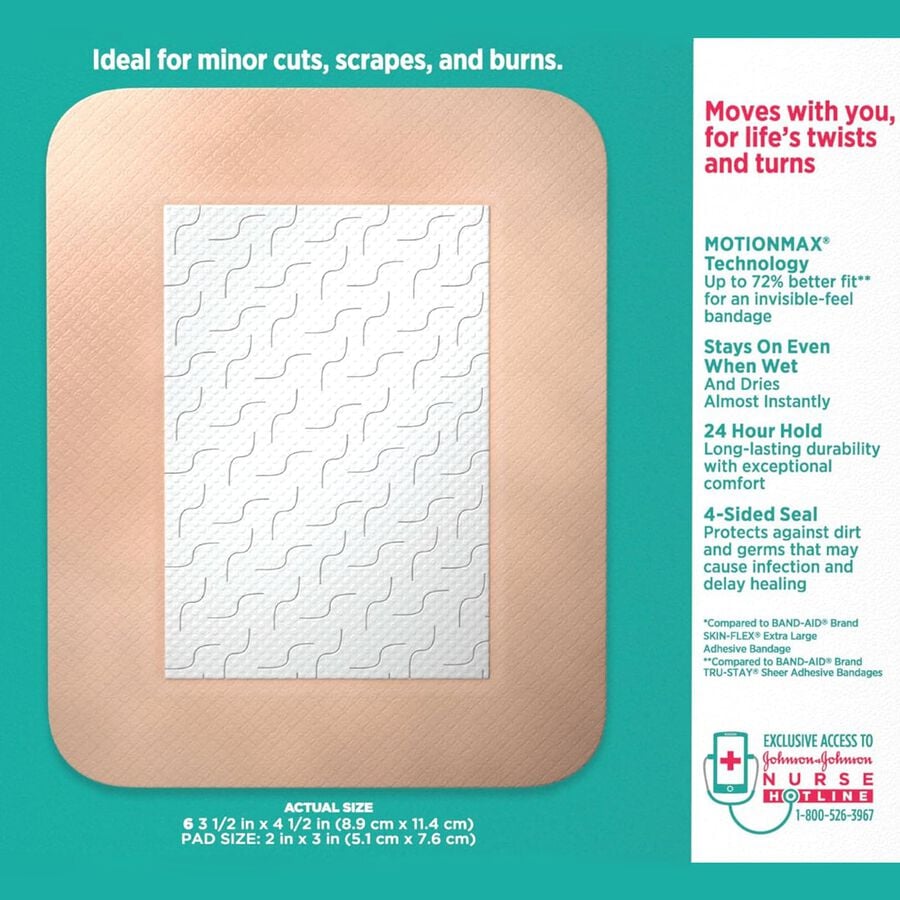 BAND-AID&reg; Skin-Flex Large Adhesive Cover Bandages, 6 ct., , large image number 1