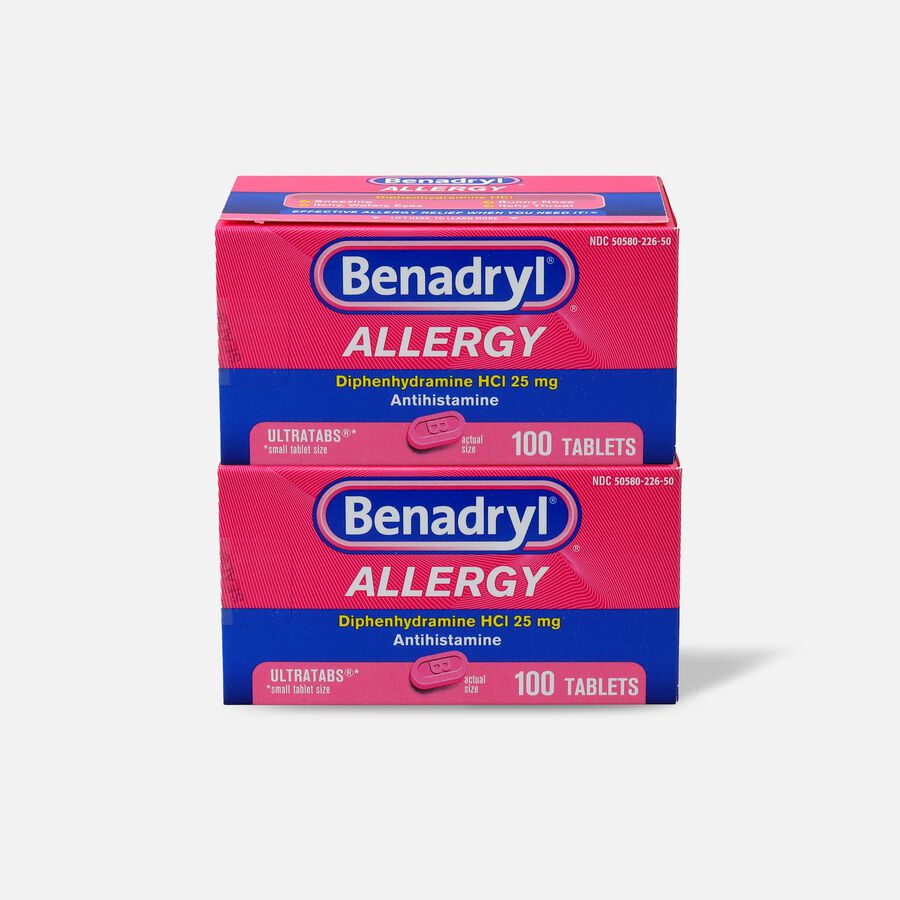 Benadryl Ultra Allergy Relief Tablets, 100 ct. (2-Pack), , large image number 0