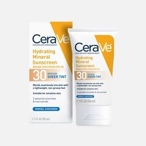 CeraVe Mineral Tinted Face Sunscreen SPF 30, Medium Sheer, 1.7 oz.