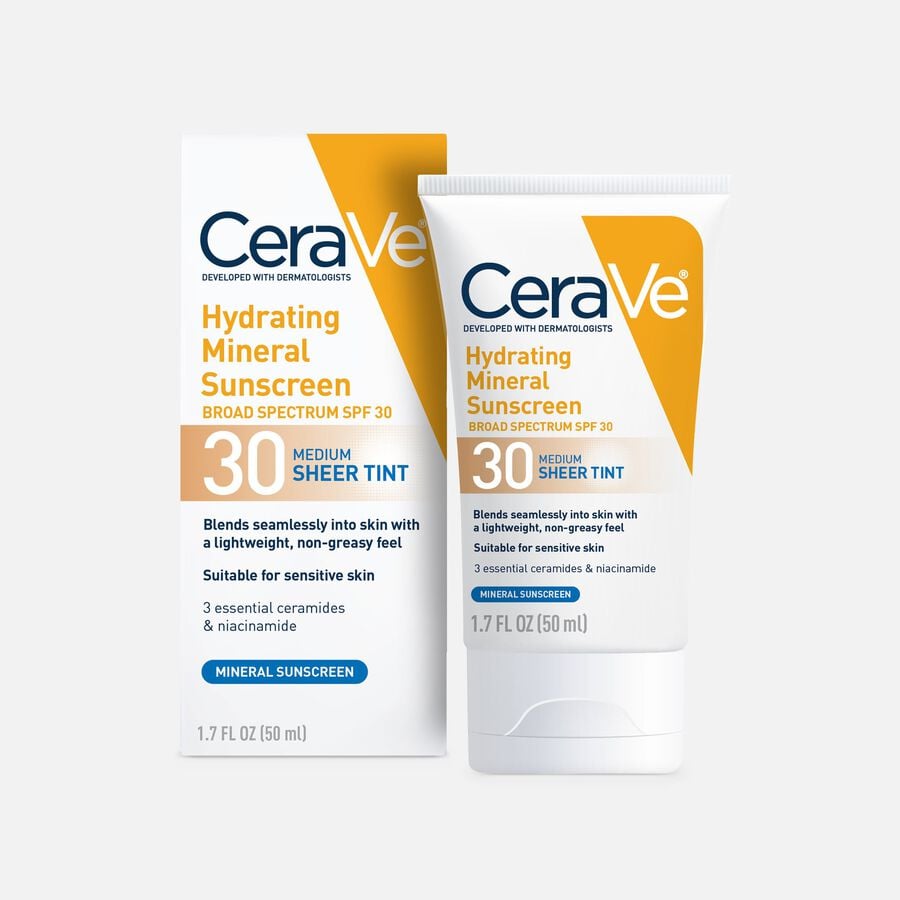 CeraVe Hydrating Mineral Tinted Sunscreen, SPF 30, 1.7 fl oz., , large image number 1