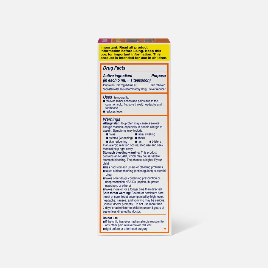 HSA Eligible Children's Motrin Oral Suspension, Pain Relief