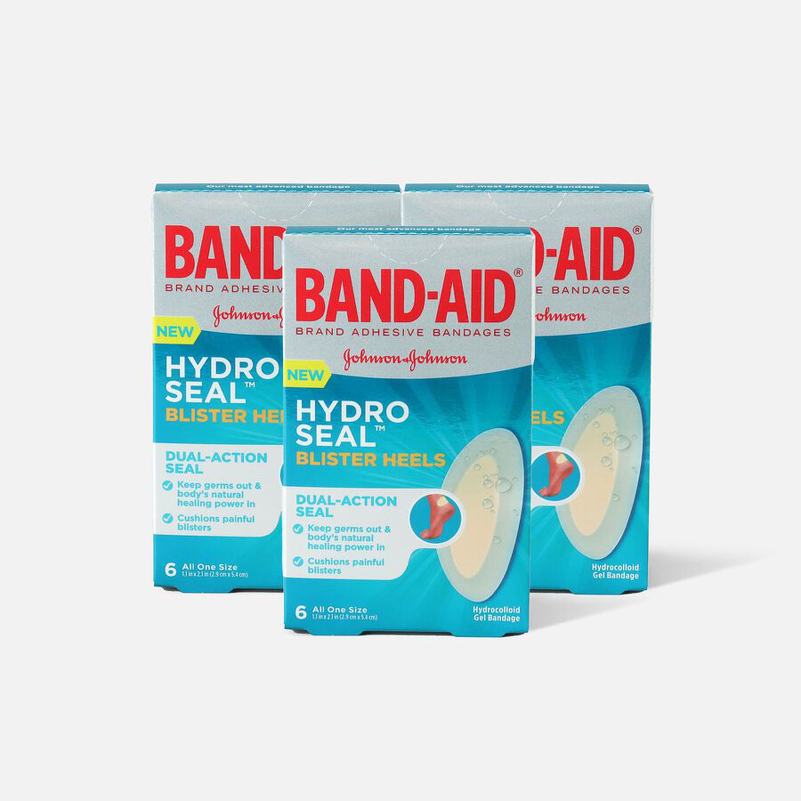 HSA Eligible BandAid Hydro Seal Adhesive Bandages for Heel Blisters, 6