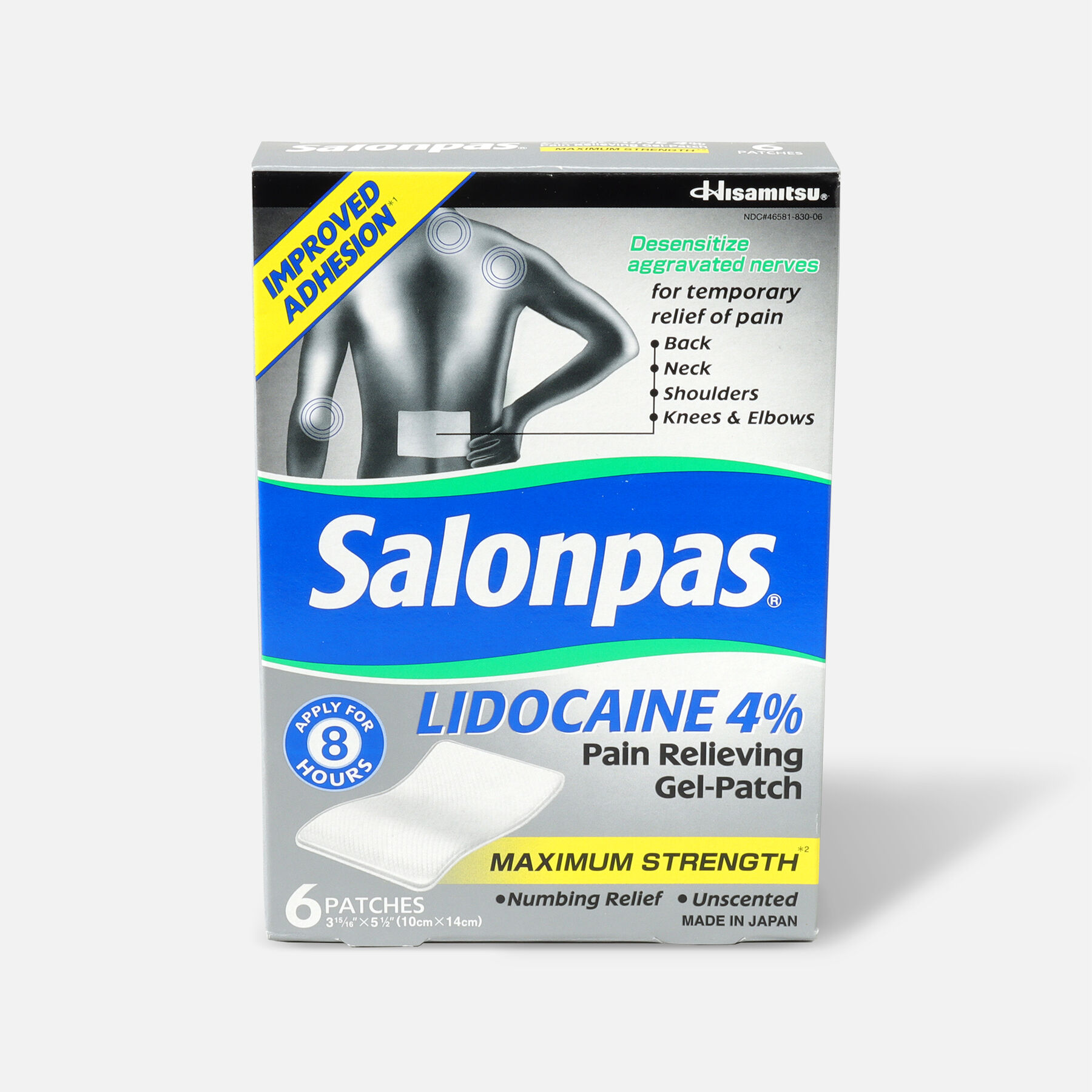 HSA Eligible Salonpas Lidocaine GelPatch, 6 ct. HSA Eligible
