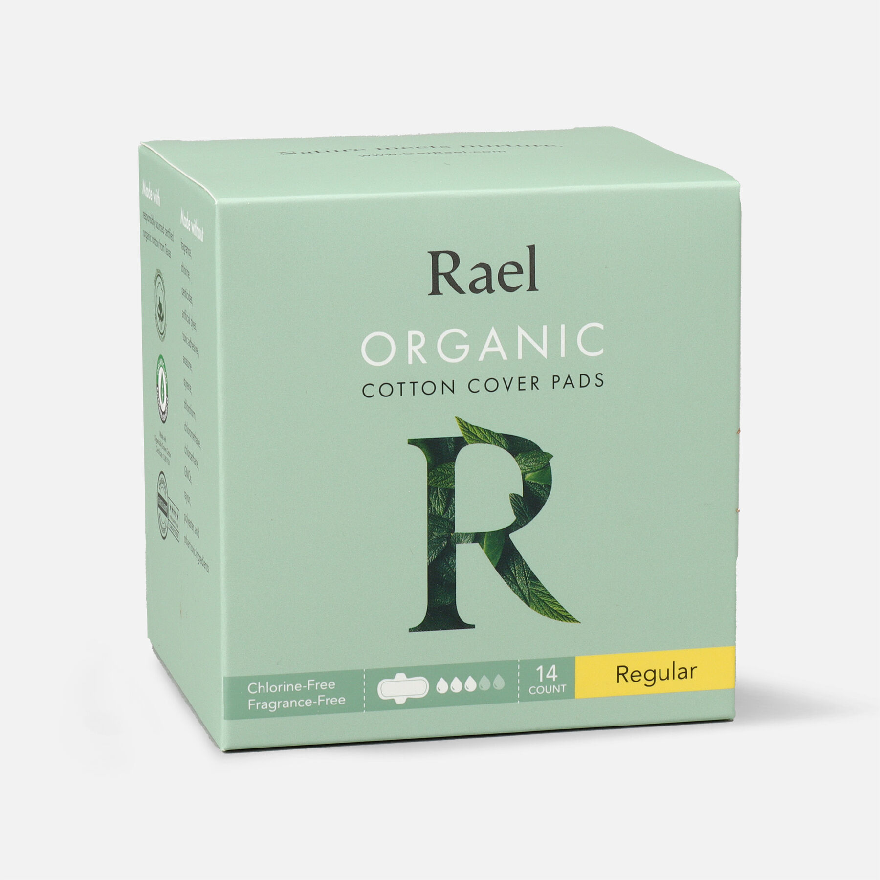 Rael Organic Cotton Cover Pads Regular, 14ct