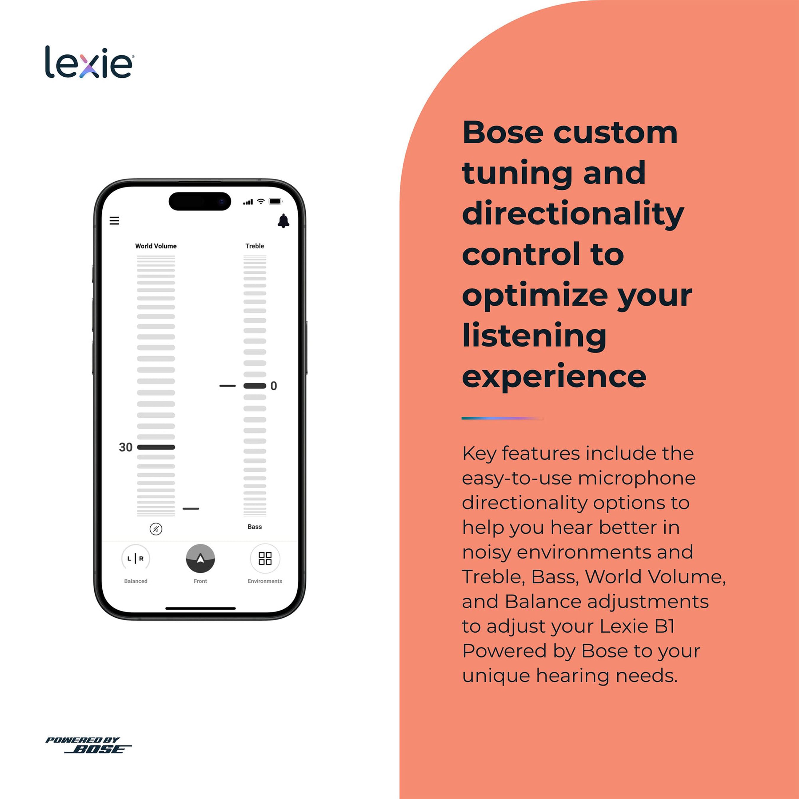 HSA Eligible Lexie B1 Powered by Bose Selffitting OTC Hearing Aids