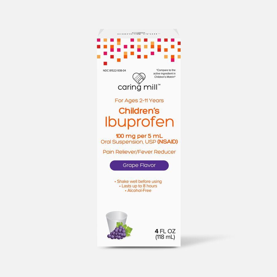 Caring Mill™ Children’s Ibuprofen Pain Reliever/Fever Reducer Liquid, Grape, 4 fl oz., , large image number 0