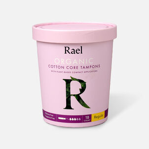 Rael Organic Cotton Core Tampons with Plant Based Compact Applicators