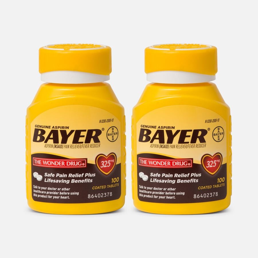 Genuine Bayer Aspirin, 325 mg Tablets, 100 ct. (2-Pack), , large image number 0