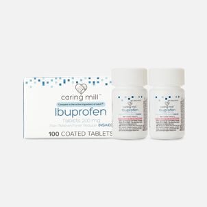 Caring Mill™ Ibuprofen Pain Reliever / Fever Reducer (NSAID) Brown Coated Tablets, 100 ct. (2-Pack)
