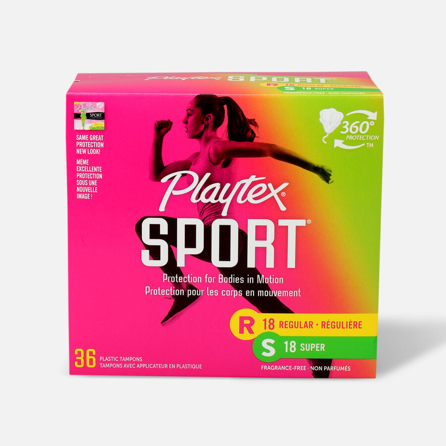 Playtex Sport Multipack Tampons, Unscented, 36 ct. (Reg/Super), , large image number 0