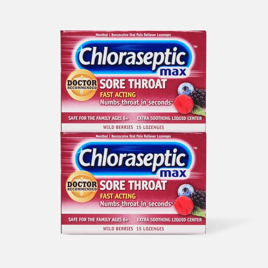 Chloraseptic Max, Wild Berries, Sore Throat Lozenges, 15 ct. (2-Pack), , large image number 0