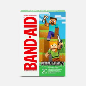 Band-Aid Adhesive Bandages, Minecraft, Assorted Sizes, 20 ct.