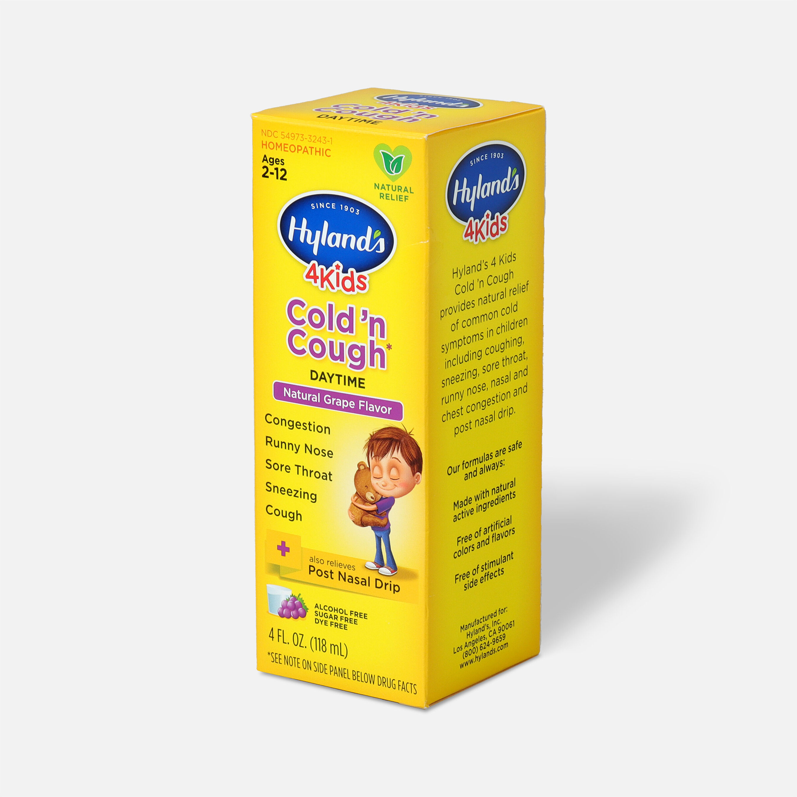 Hyland's 4 Kids Cold and Cough, Grape, 4 oz