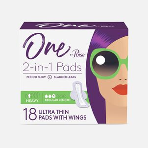 One by Poise Supreme Ultrathin Heavy Wing Pad, 18 ct.