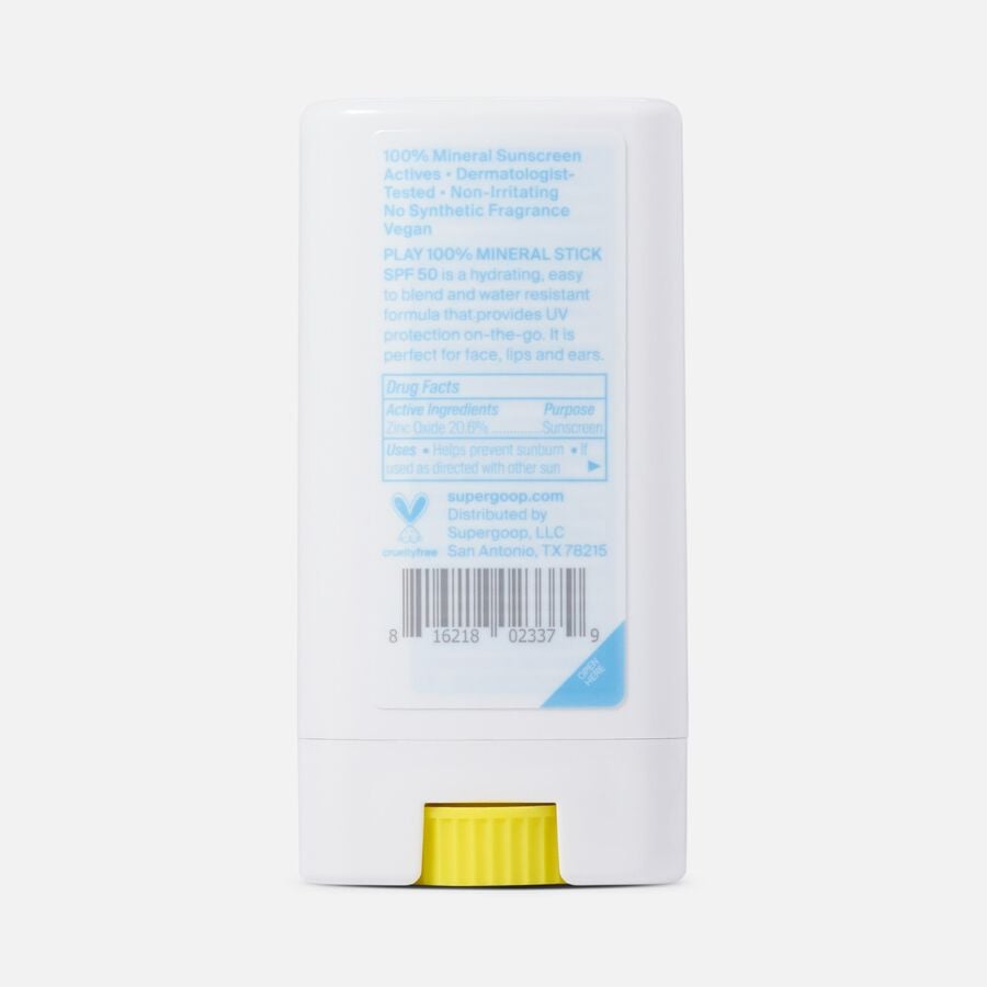 Supergoop! PLAY 100% Mineral Stick, SPF 50 with Olive Fruit Extract, .67 oz., , large image number 1