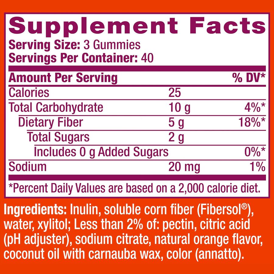 Metamucil Fiber Gummies, No Sugar Added, Orange,  72 ct., , large image number 2