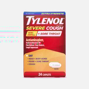 Tylenol Cold Extra-Strength Severe Cough + Sore Throat Day Caplets, 24 ct.