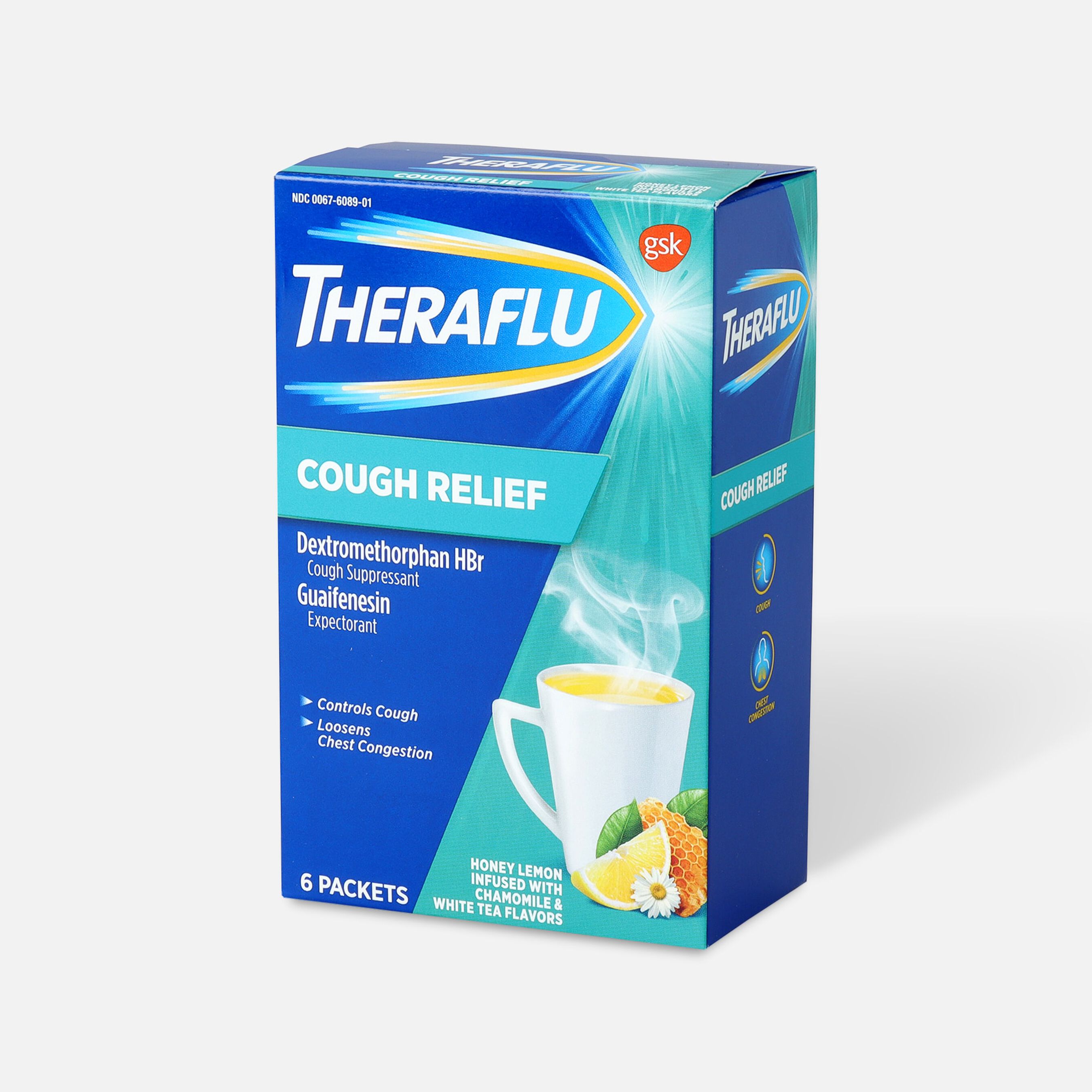 Theraflu Cough Relief Powder, Honey Lemon with Chamomile and White Tea