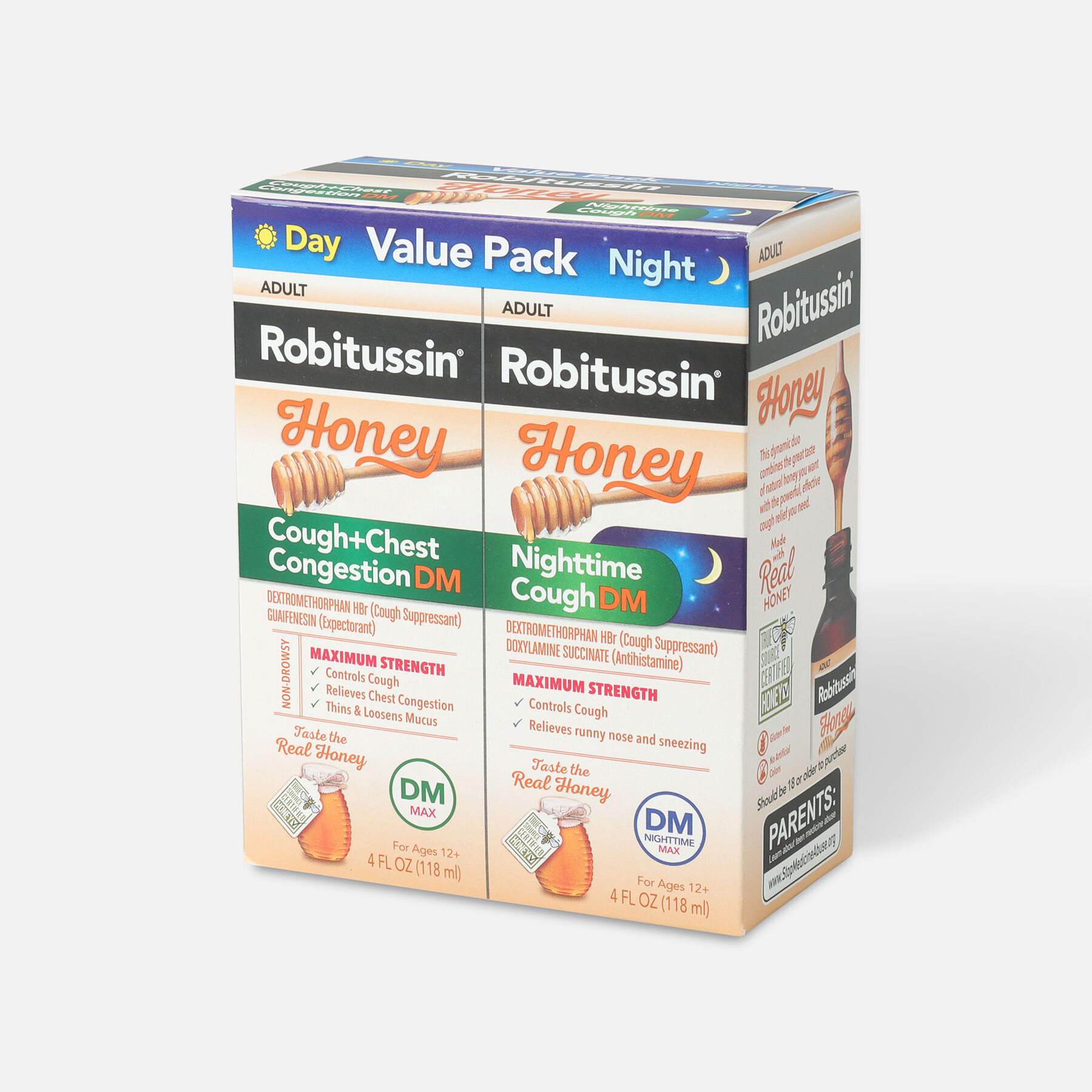 Robitussin Honey Adult Cough + Congestion DM & Nighttime Cough DM, 2 x