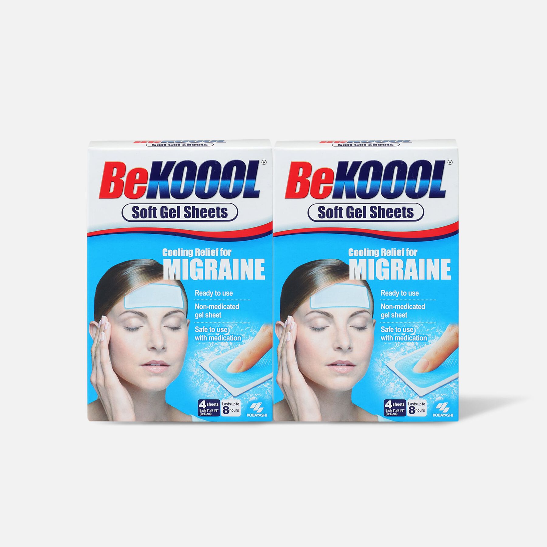 HSA Eligible Be Koool Soft Gel Sheets for Migraines, Adults, 4 ct. (2