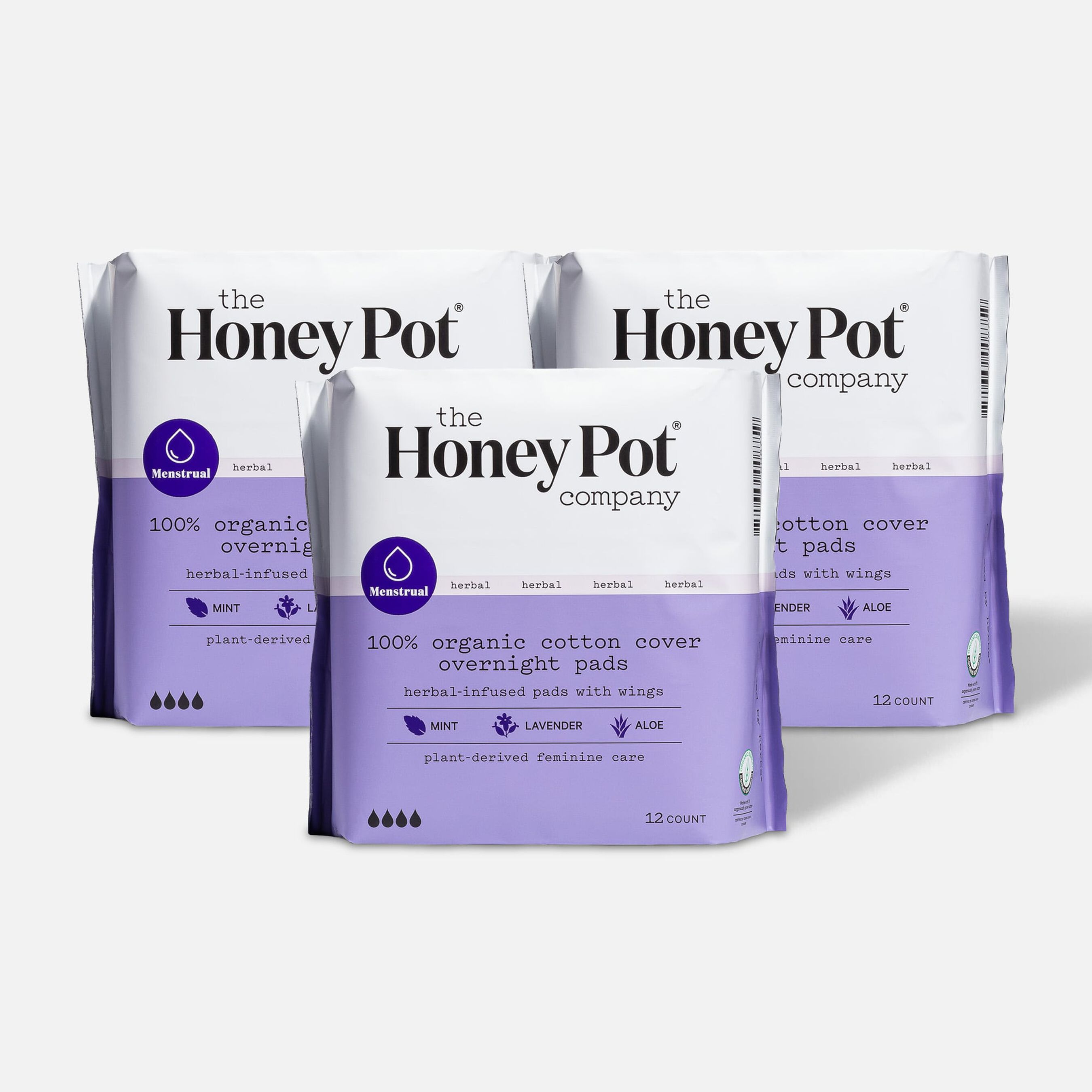 HSA Eligible The Honey Pot 100 Organic Top Sheet Overnight Herbal