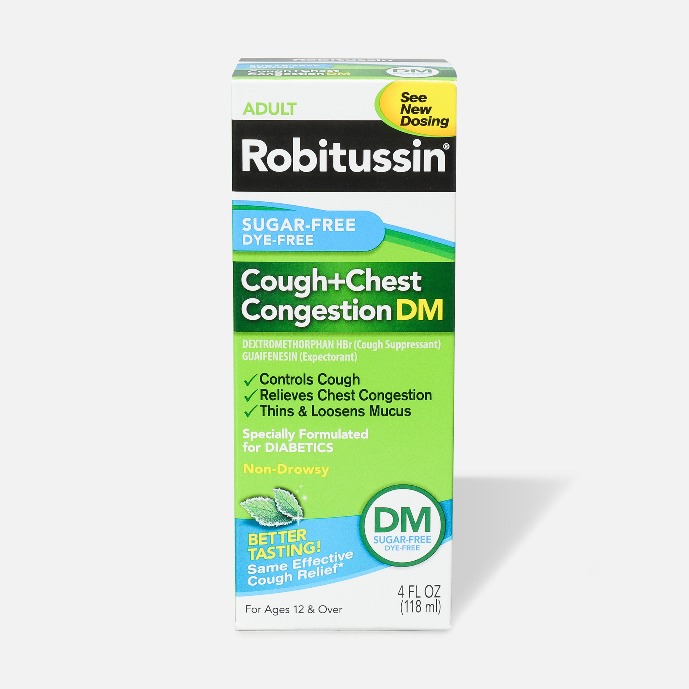 Robitussin Cough & Chest Congestion Relief DM, Sugar-Free, Dye-Free