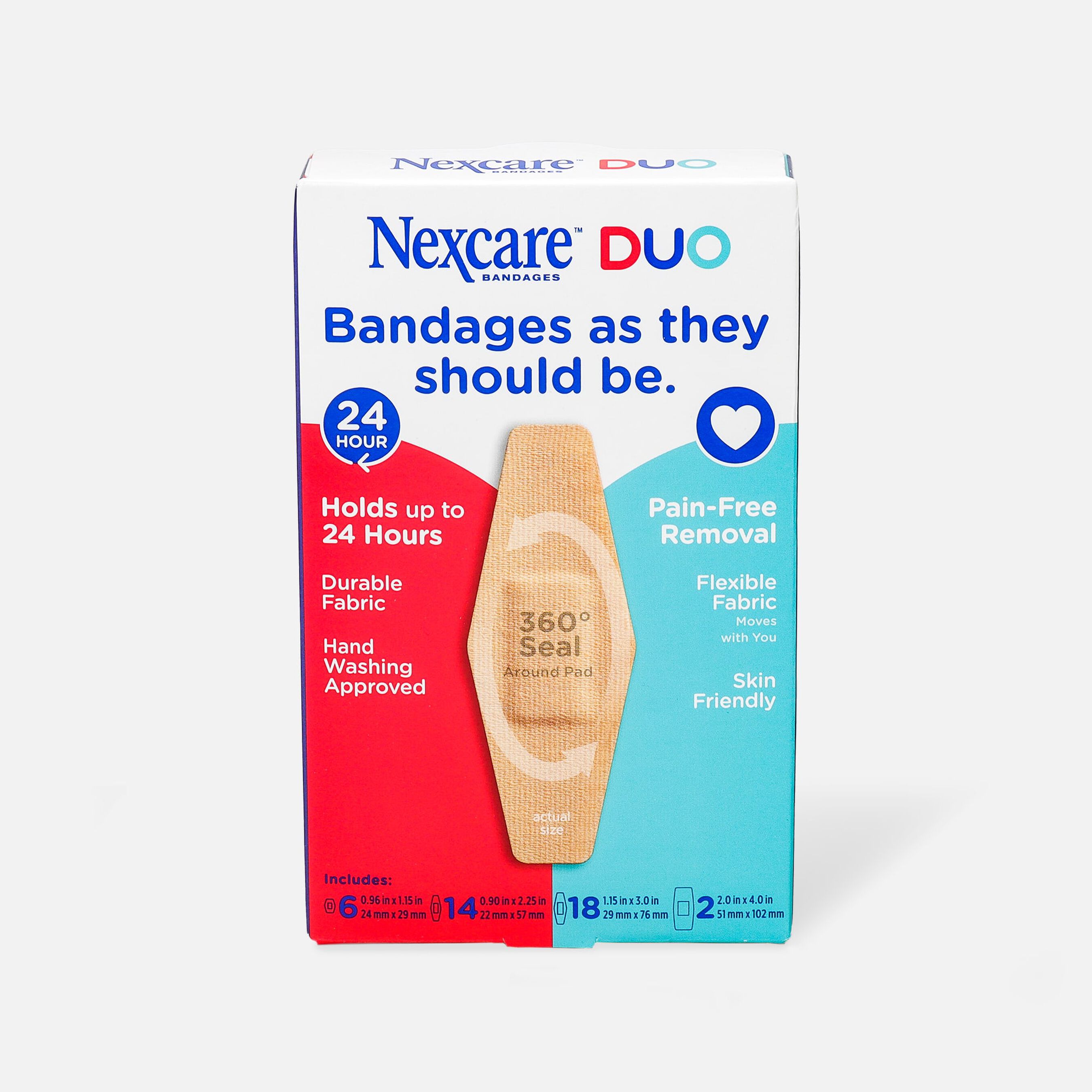 Nexcare DUO Bandage, Assorted, 40ct