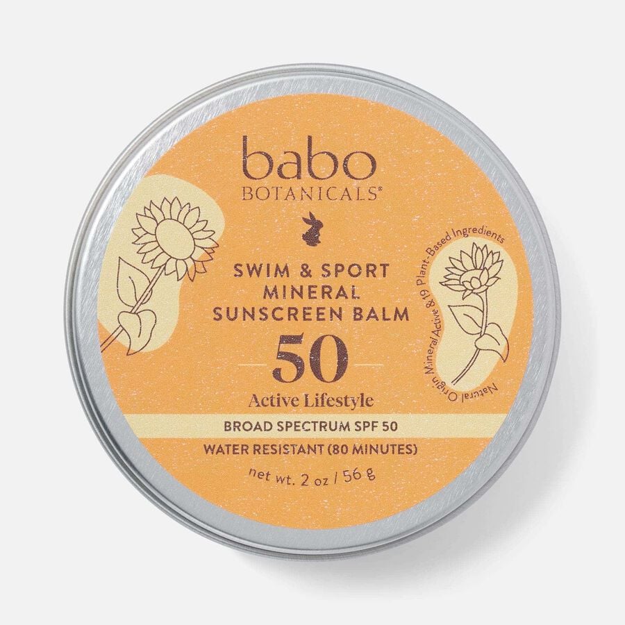 Babo Botanicals Swim & Sport Mineral Sunscreen Balm, SPF 50, 2 oz., , large image number 0
