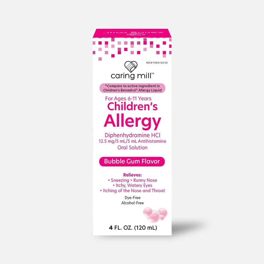 Caring Mill™ Children's Allergy Relief Liquid, Dye-Free, Bubblegum, 4 fl oz., , large image number 0