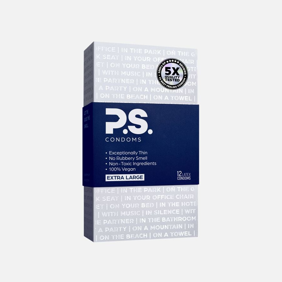 P.S. Condoms Exceptionally Thin Condoms, Size XL, 12 ct., , large image number 0