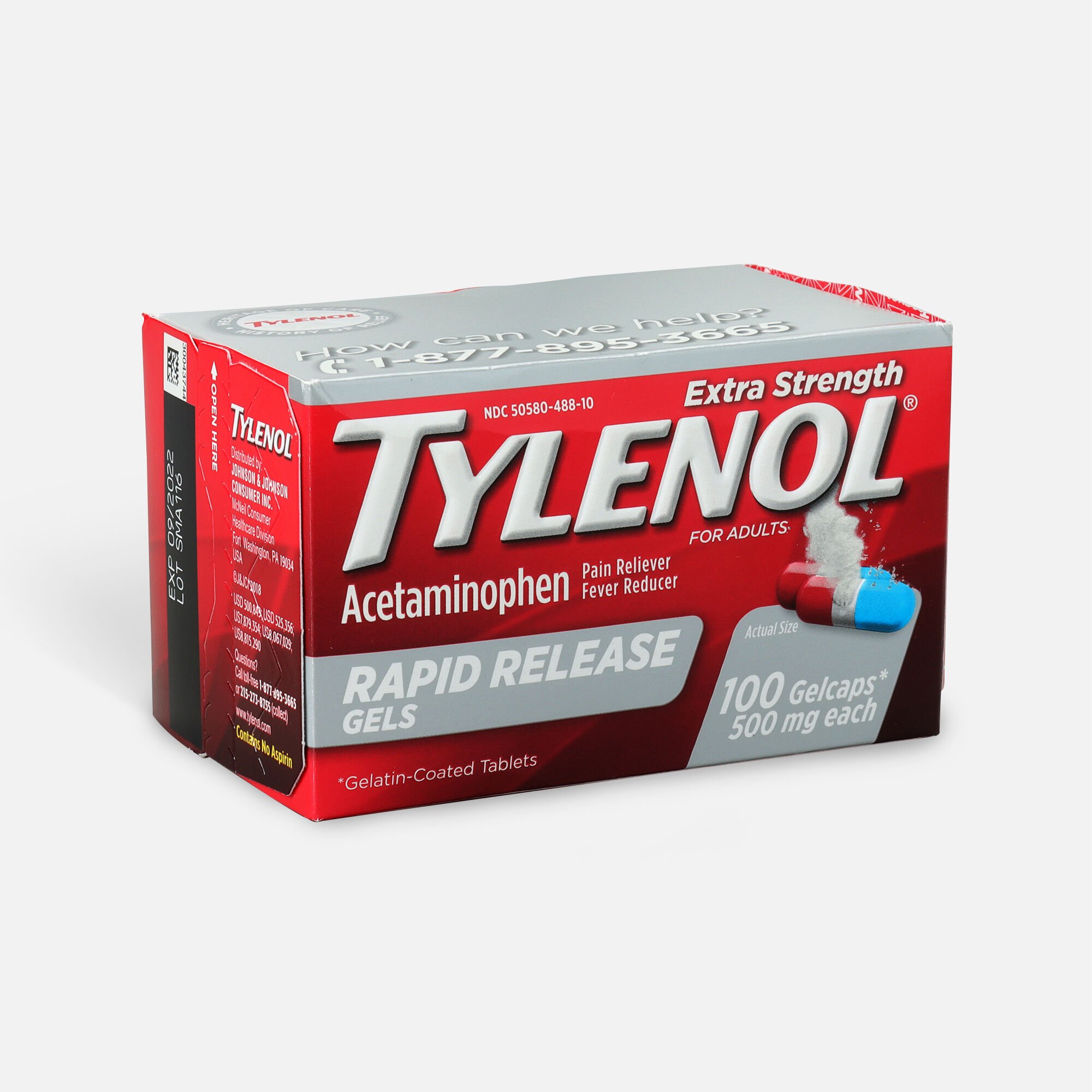 Tylenol Extra Strength Rapid Release Gels, 100 Ct