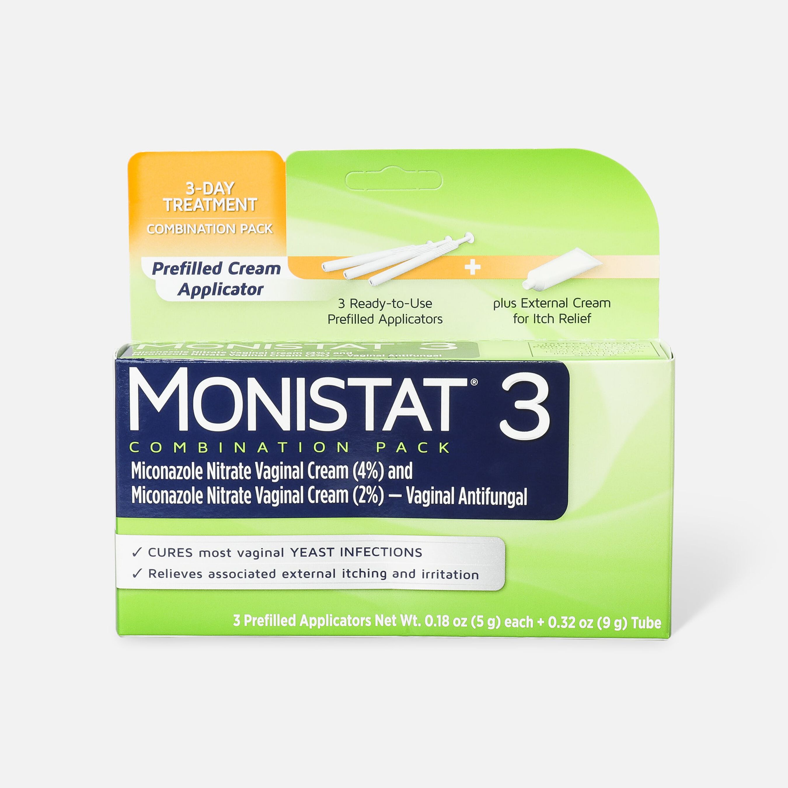 HSA Eligible Monistat 3, Cure and Itch Relief, Prefilled Cream HSA