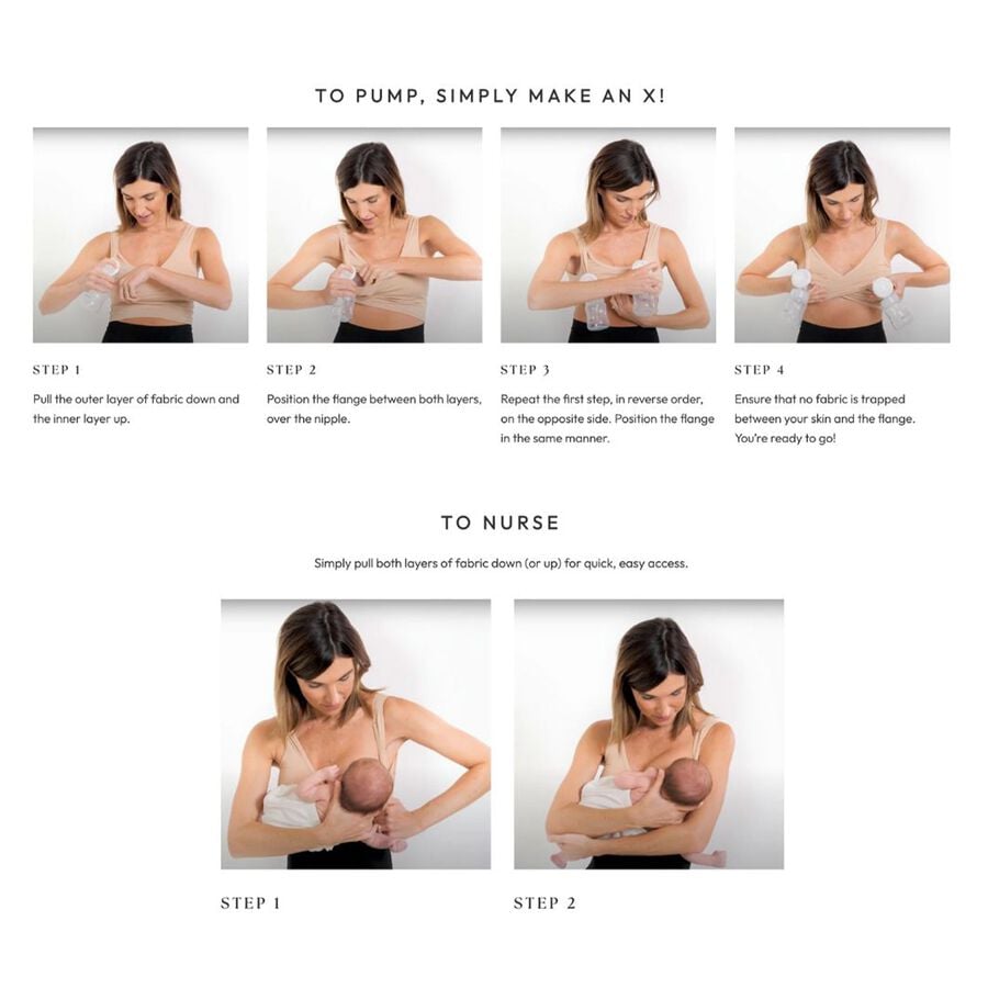 Larken X Nursing + Hands-Free Pumping Bra, Black, Small, Black, large image number 5