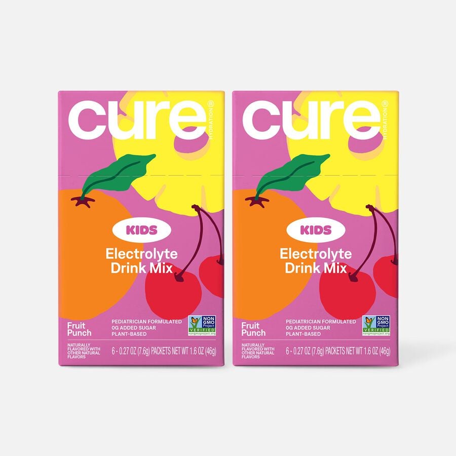 Cure Kids Hydrating Electrolyte Mix Pouch, Fruit Punch, 6 ct. (2-Pack), , large image number 0