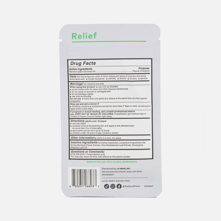 The Good Patch® Relief - Wellness Patch, 4 ct., , large image number 1