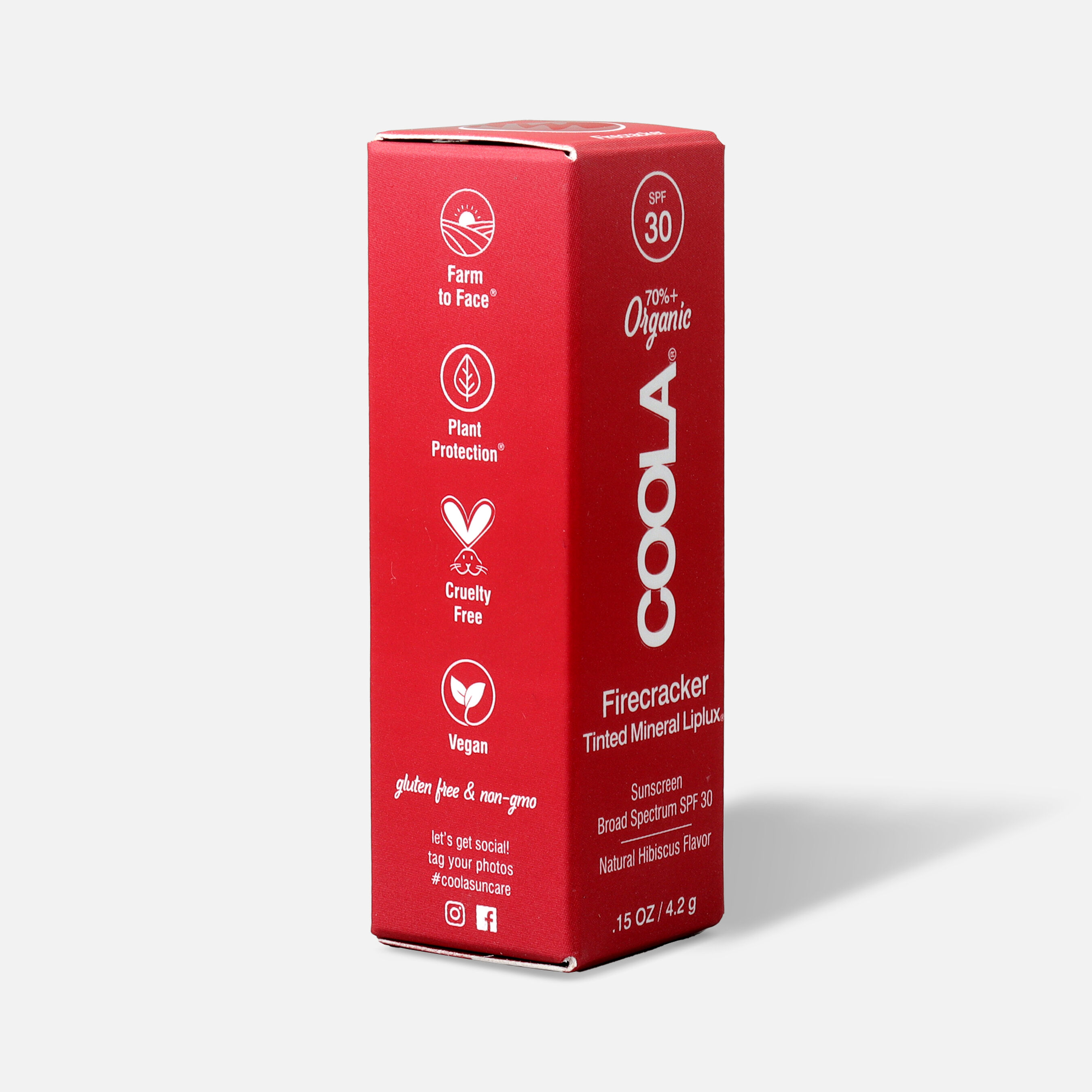 HSA Eligible COOLA Mineral Liplux SPF 30 Firecracker Lip Balm, .15 oz