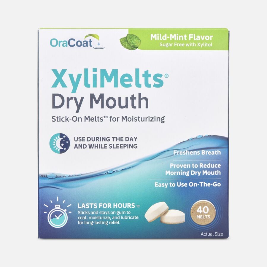OraCoat XyliMelts Dry Mouth Stick-On Melts - Mild Mint,  40 ct., , large image number 0