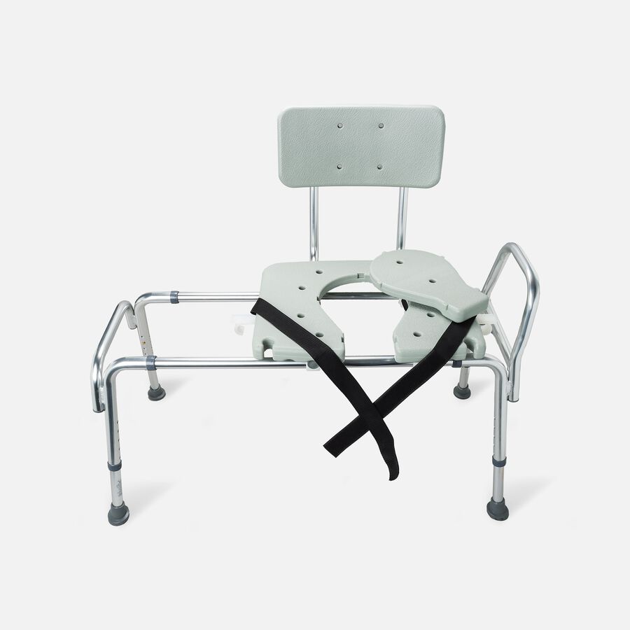 DMI® Sliding Transfer Bench Shower Chair with Cut-Out Seat, , large image number 2