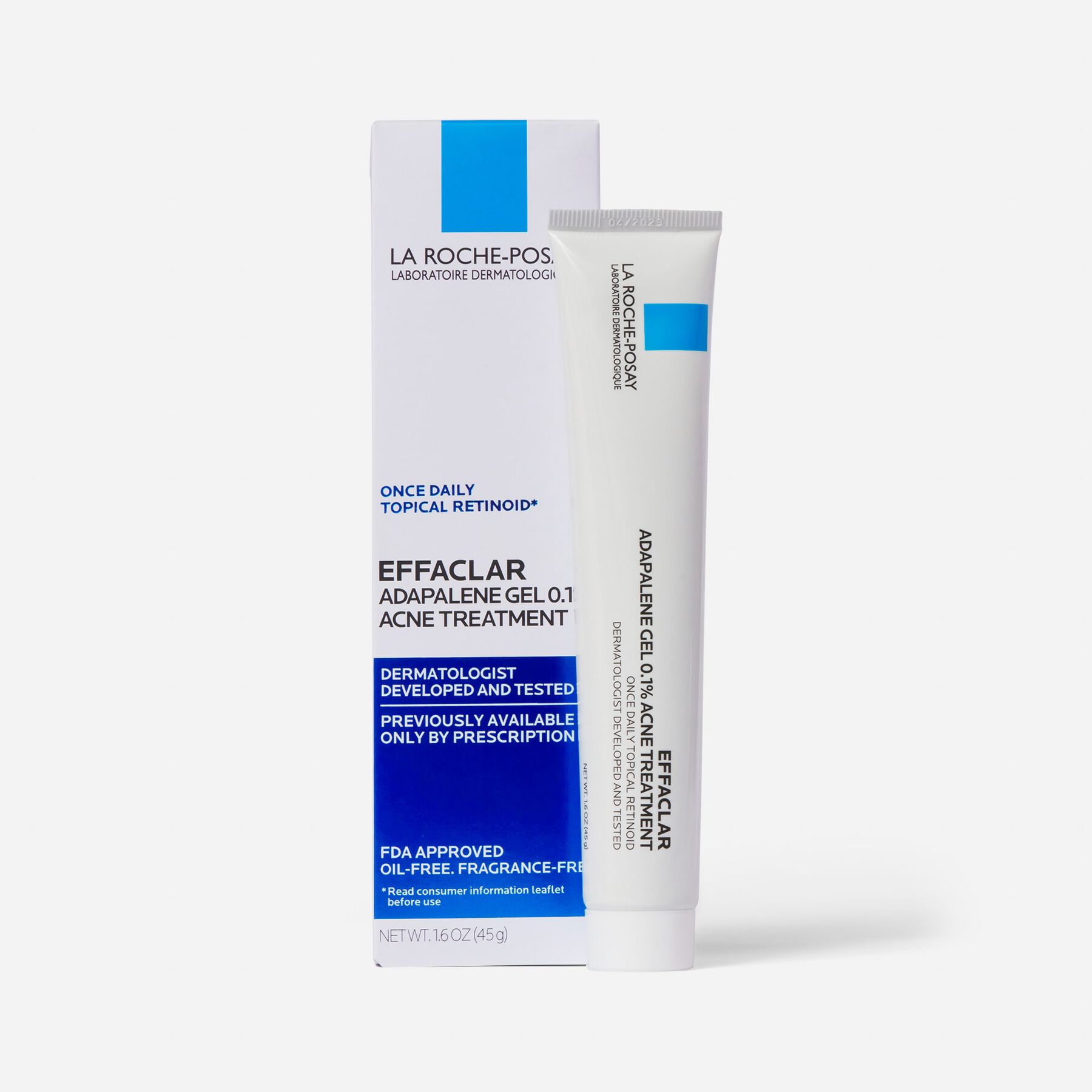 La RochePosay Effaclar Adapalene Gel 0.1, Retinoid Acne Treatment, 1.6oz