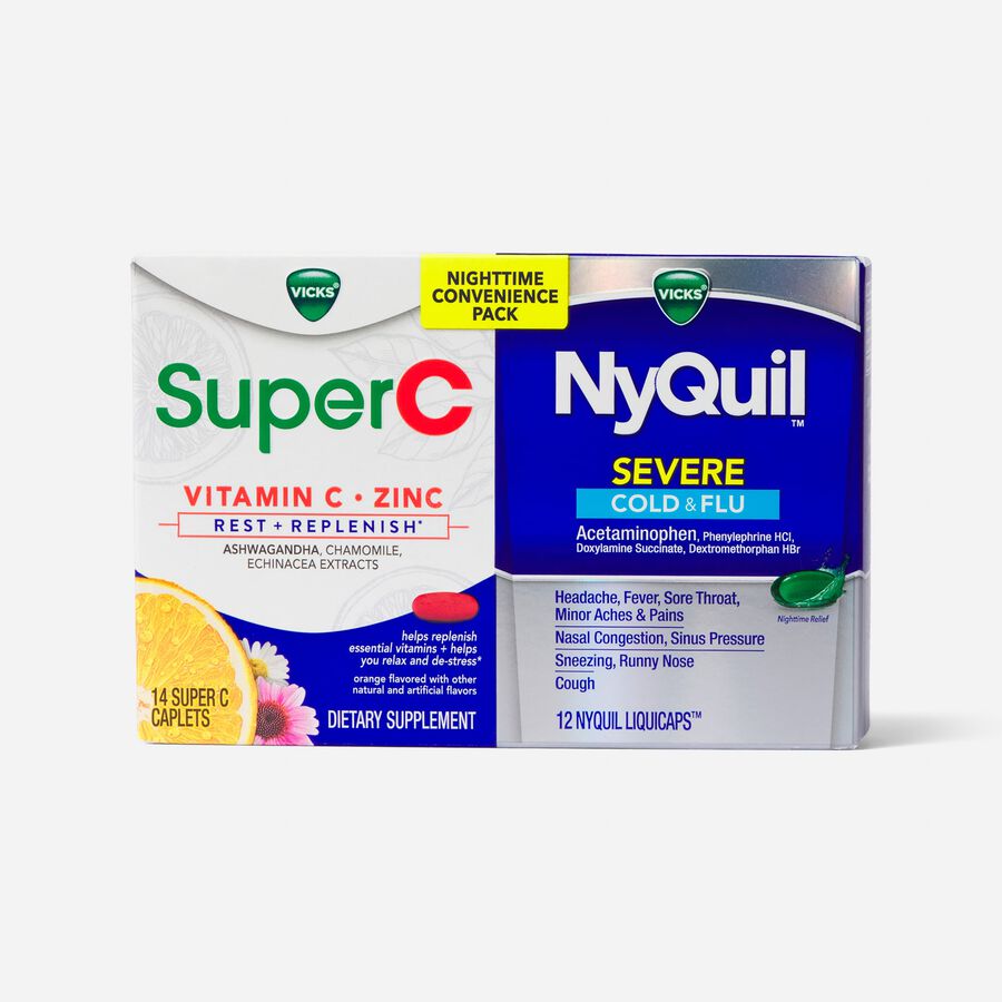 Vicks Nyquil Severe Cold & Flu LiquiCaps and Super C Convenience Pack