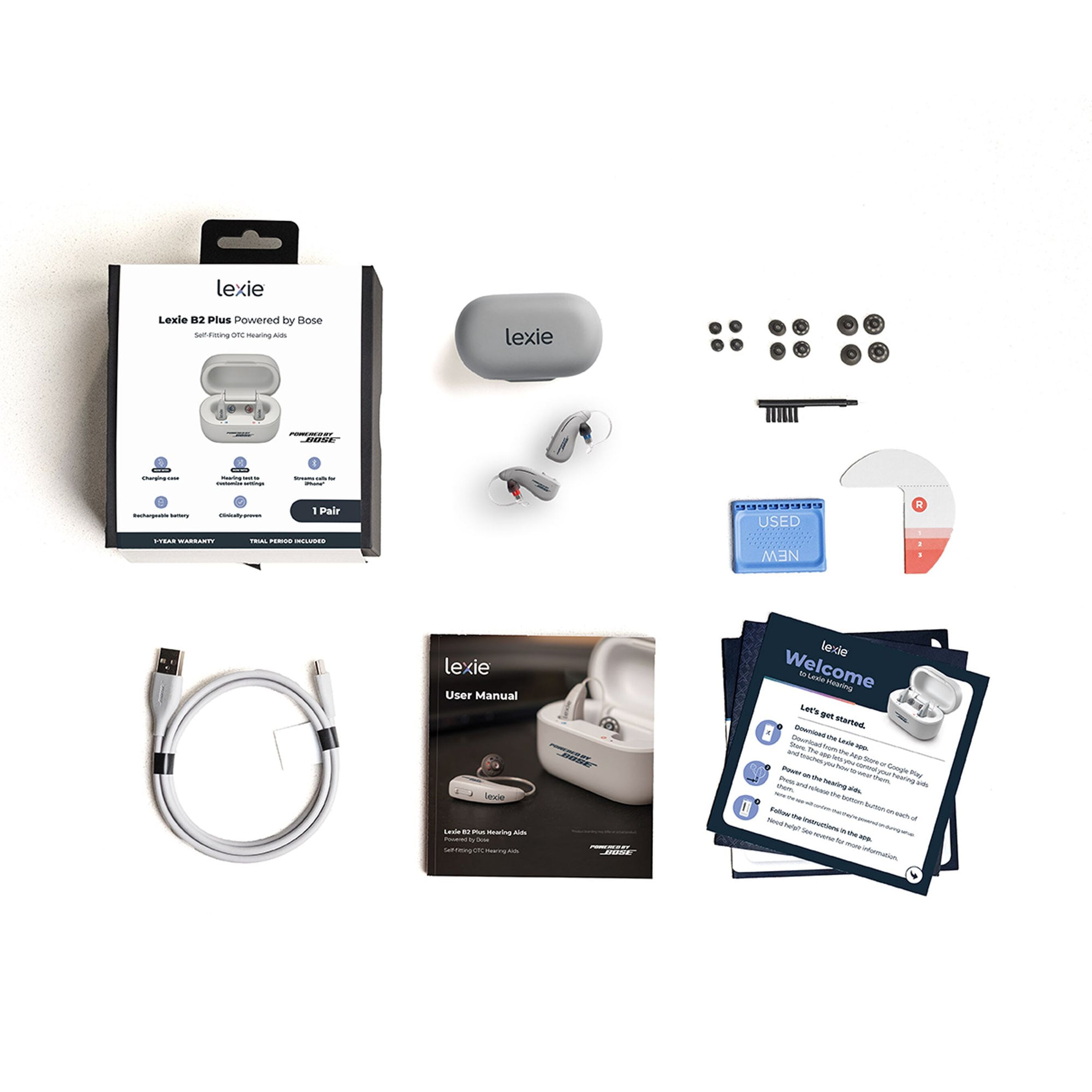 HSA Eligible Lexie B2 Plus SelfFitting OTC Hearing Aids Powered by