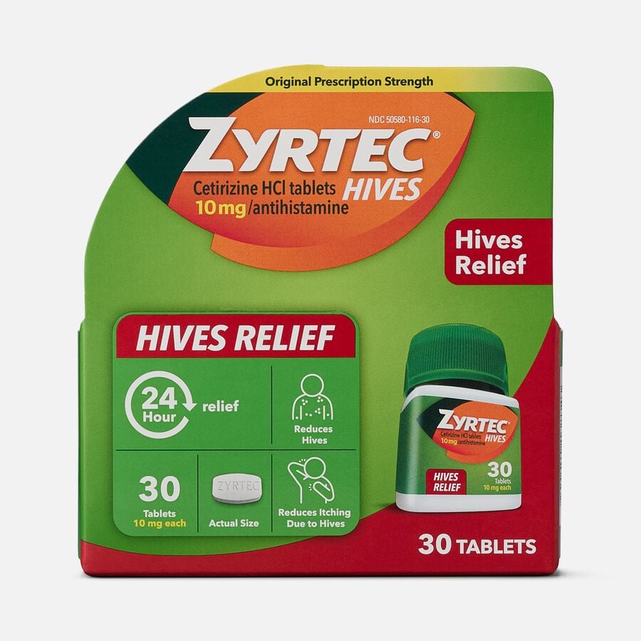 Zyrtec Hives Itch Relief 10 MG Tablets, 30 ct., , large image number 0