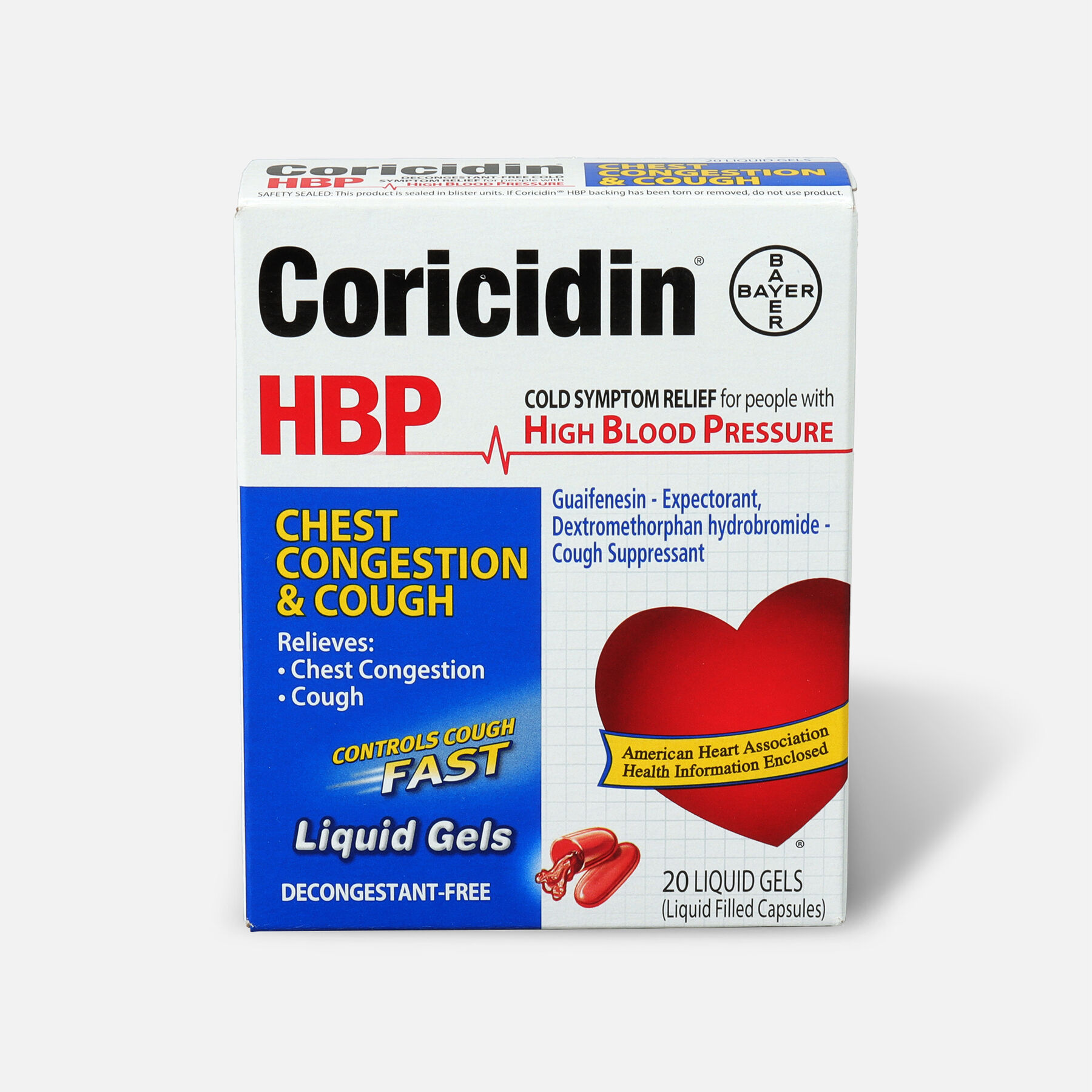Coricidin Hpb Chest Congestion And Cough Liquid Gels 20ct 4619